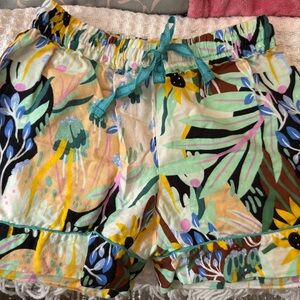 Anthropologie Green and Yellow Athletic Shorts